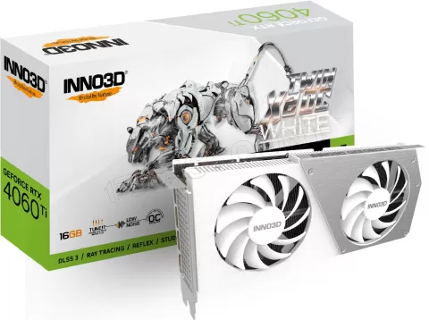 Photo de Carte Graphique Nvidia Inno3D GeForce RTX 4060 Ti Twin X2 White OC 16Go