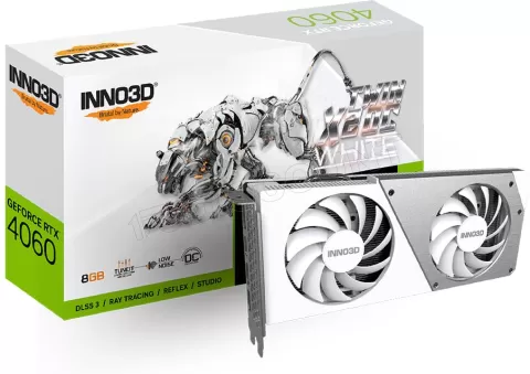 Photo de Carte Graphique Nvidia Inno3D GeForce RTX 4060 Twin X2 White OC 8Go