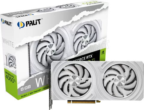 Photo de Carte Graphique Nvidia Palit GeForce RTX 4060 Ti White 8Go