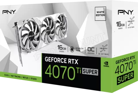 Photo de Carte Graphique Nvidia PNY GeForce RTX 4070 Ti Super Verto Triple Fan OC White 16Go