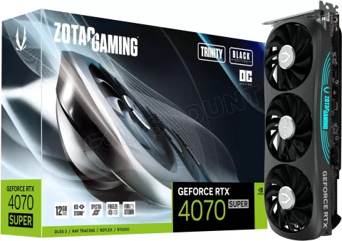 Photo de Carte Graphique Nvidia Zotac GeForce RTX 4070 Super Trinity Black OC 12Go