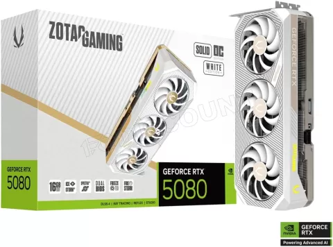 Photo de Carte Graphique Zotac GeForce RTX 5080 Solid OC White