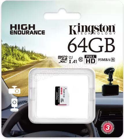 Photo de Carte mémoire Micro SD Kingston High-Endurance - 64Go