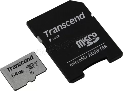 Photo de Carte mémoire Micro SD Transcend USD300S - 64Go avec adaptateur SD