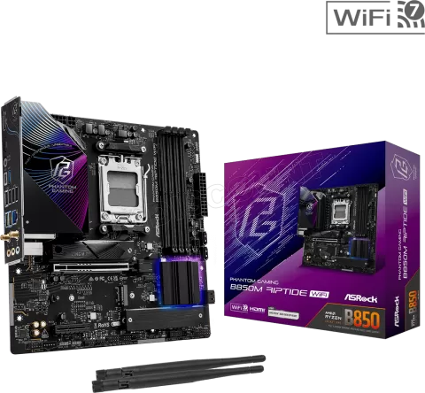 Photo de Carte Mère ASRock B850M Phantom Gaming Riptide WiFi (AM5) Micro ATX