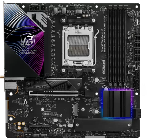 Photo de Carte Mère ASRock B850M Phantom Gaming Riptide WiFi (AM5) Micro ATX