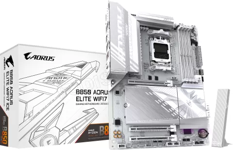 Photo de Carte Mère Gigabyte B850 Aorus Elite WiFi7 Ice (AMD AM5)