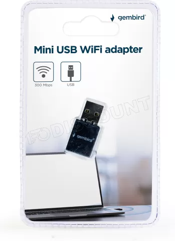 Photo de Carte Réseau USB WiFi Gembird Mini (N300)