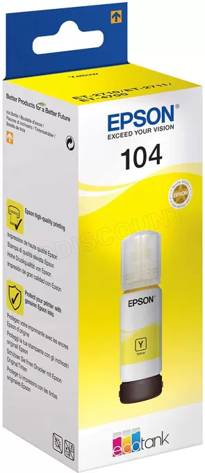 Cartouche d'encre Epson EcoTank 104 65ml (Jaune)