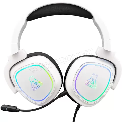 Photo de Casque Gamer filaire The G-Lab Korp Radium RGB (Blanc)