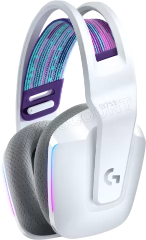 Photo de Casque Gamer sans fil Logitech G733 Lightspeed RGB (Blanc)