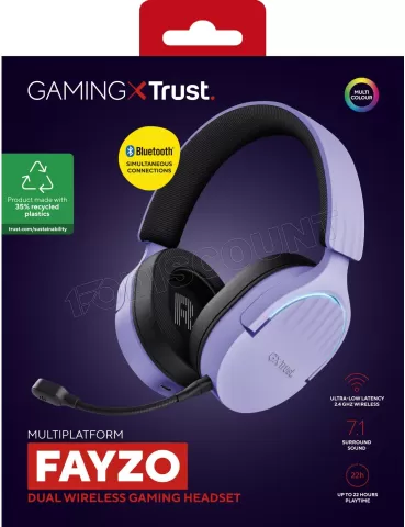 Photo de Casque Gamer sans fil Trust GXT 491 Fayzo (Violet)