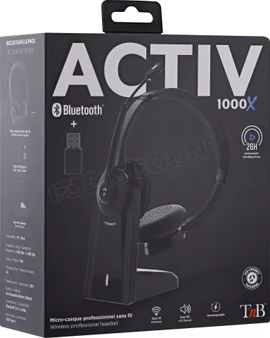 Photo de Casque Micro Bluetooth T'nB Activ 1000X (Noir)