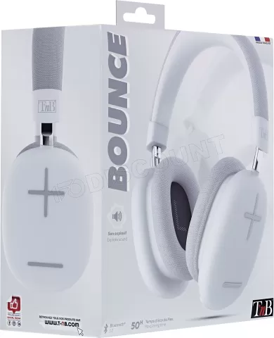 Photo de Casque Micro Bluetooth T'nB Bounce (Blanc)