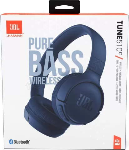 Photo de Casque Micro sans fil JBL Tune 510BT (Bleu)