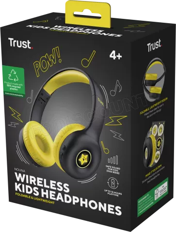 Photo de Casque sans fil pour enfant Trust Nouna (Noir/Jaune)