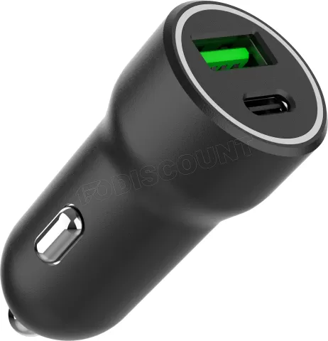 Photo de Chargeur Allume Cigare Gembird 1x USB-C + 1x USB-A 20W (Noir)