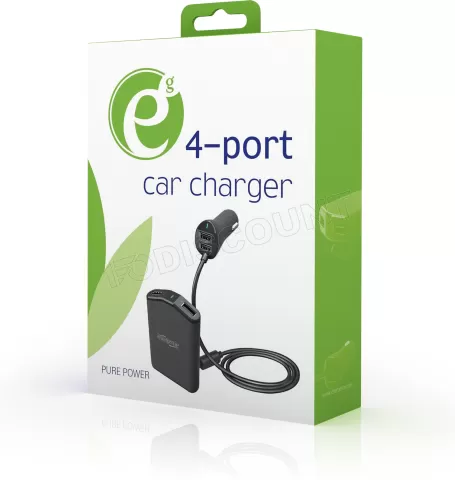 Photo de Chargeur Allume Cigare Gembird 4x USB-A 48W (Noir)