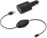 Chargeur USB Allume cigare Retrak avec cable Lightning rétractable