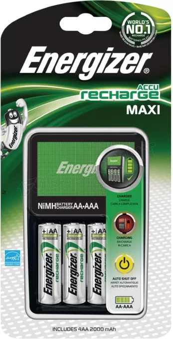 Chargeur de Piles Energizer Power Plus 4x AA (4 piles fournies)