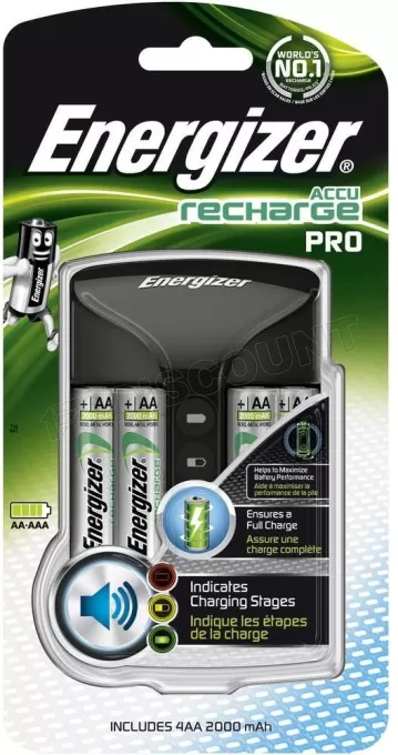 Chargeur de Piles Energizer  Pro Charger+ 4 piles rechargeables Power Plus AA