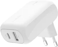 Photo de Chargeur secteur Belkin BoostCharge - 1x USB-C + 1x USB-A 42W (Blanc)