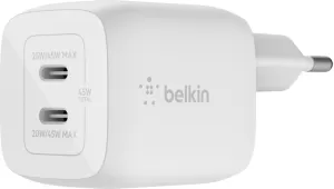 Photo de Chargeur secteur Belkin BoostCharge Pro - 2x USB-C 45W (Blanc)