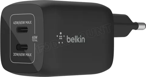 Photo de Chargeur secteur Belkin BoostCharge Pro - 2x USB-C 65W (Noir)