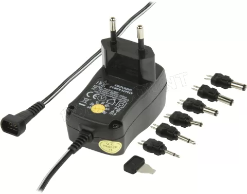 Photo de Chargeur secteur Nedis à tension variable (3-12V) 600mA - 6 embouts