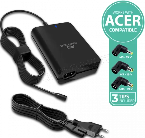 Photo de Chargeur universel Advance PowerUp compatible Acer 90W - 3 embouts