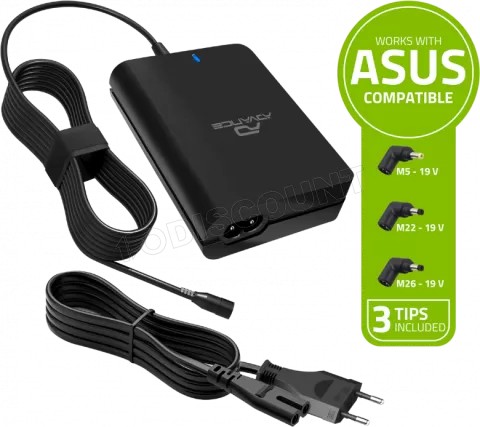 Photo de Chargeur universel Advance PowerUp compatible Asus 90W - 3 embouts