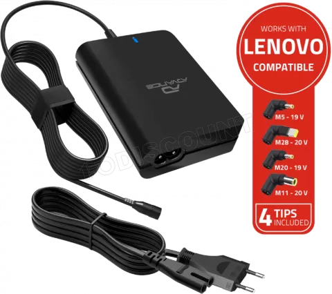 Photo de Chargeur universel Advance PowerUp compatible Lenovo 90W - 4 embouts