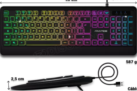 Photo de Clavier Gamer Advance GTA 220 RGB (Noir)