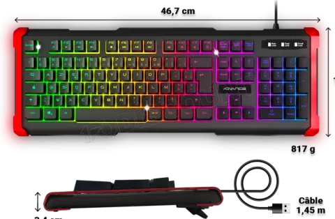 Photo de Clavier Gamer Advance GTA 240 RGB (Noir)