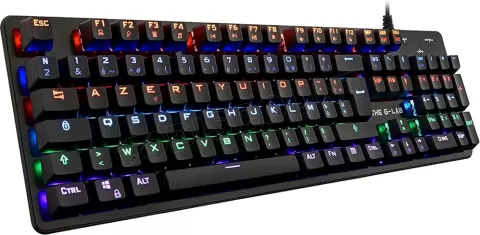 Photo de Clavier Gamer The G-Lab Keyz Carbon Ex RGB (Noir)