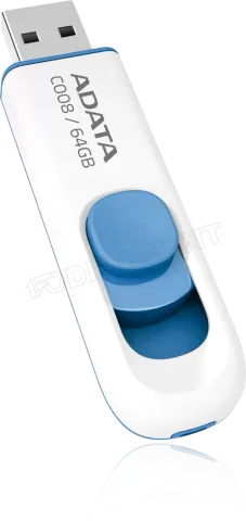 Photo de Clé USB 2.0 Adata C008 - 64Go (Blanc/Bleu)