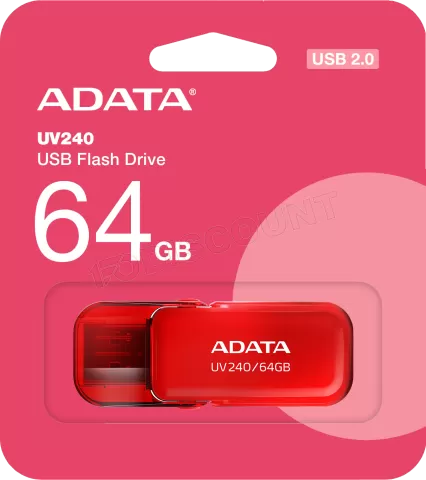 Photo de Clé USB 2.0 Adata UV240 - 64Go (Rouge)