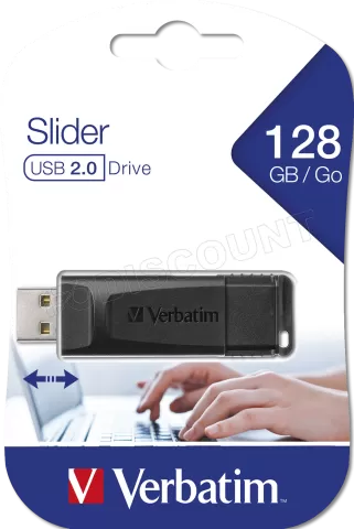 Photo de Clé USB 2.0 Verbatim Slider - 128Go (Noir)