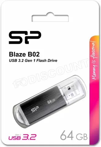 Photo de Clé USB 3.1 Silicon Power Blaze B02 - 64Go (Noir)