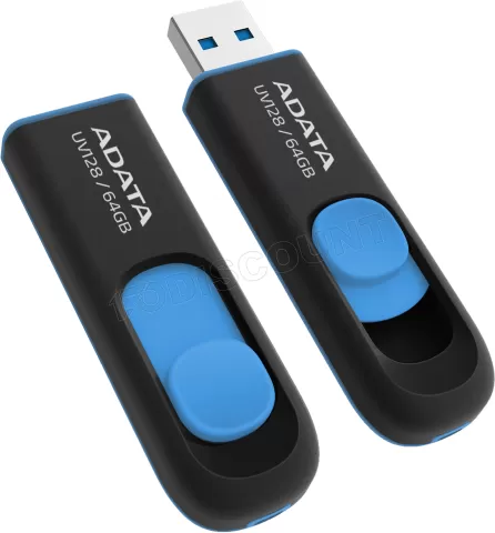 Photo de Clé USB 3.2 Adata UV128 - 64Go (Noir/Bleu)