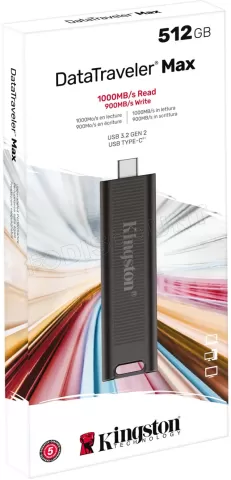 Photo de Clé USB-C 3.2 Kingston DataTraveler Max - 512Go (Noir)