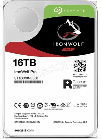 Photo de Disque Dur 3,5" Seagate IronWolf Pro 16To  - S-ATA