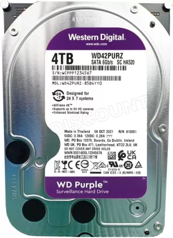 Disque Dur Western Digital Purple - 4TO