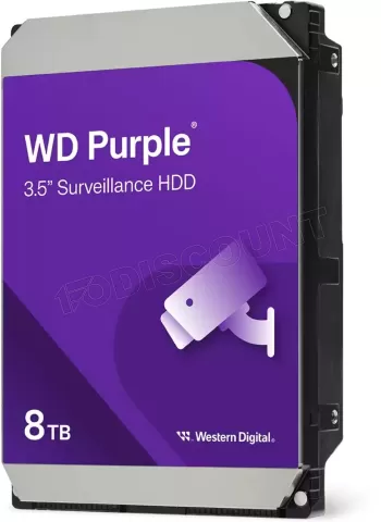 Photo de Disque Dur 3,5" Western Digital Purple Surveillance 8To - S-ATA 256Mo