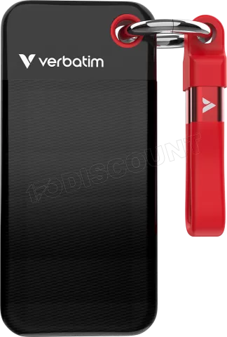 Photo de Disque SSD externe Verbatim Pocket - 2To (Noir/Rouge)