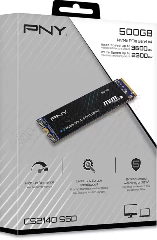 Disque SSD PNY CS2140 500Go - M.2 NVMe Type 2280 à prix bas
