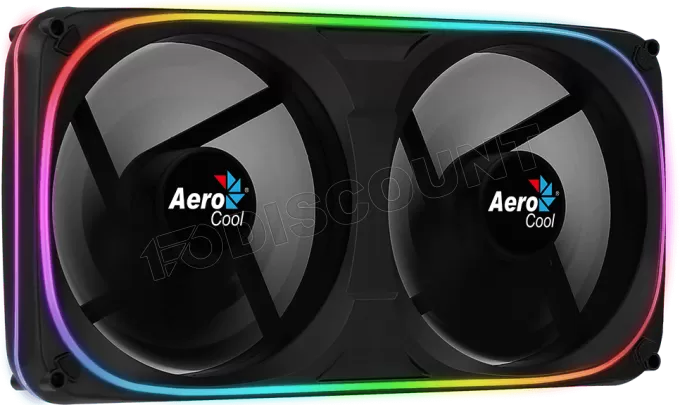 Double Ventilateur de boitier Aerocool Astro 24 RGB 24x12cm (Noir)