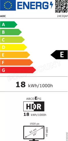 Photo de Ecran 24" AOC E3 Series 24E3QAF Full HD (Noir)