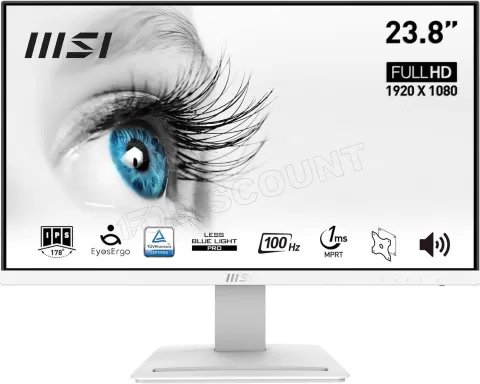 Photo de Ecran 24" MSI Pro MP243X Full HD 100Hz (Blanc)