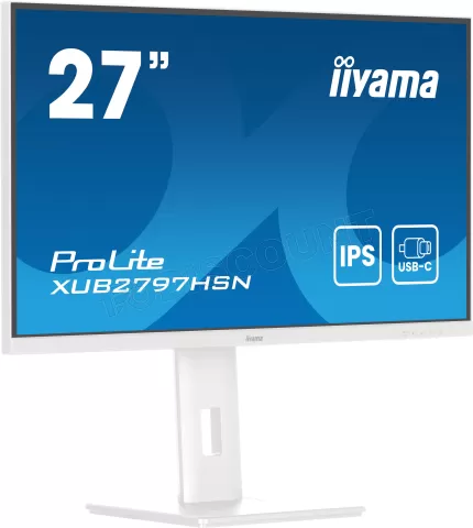 Photo de Ecran 27" Iiyama ProLite XUB2797HSN-W2 Full HD 100Hz (Blanc)